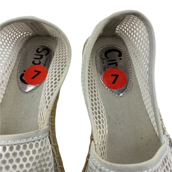 Sam Edelman Circus Women's Jute & Mesh Beige & Silver Lena Espadrille Flats US 7 - Picture 7 of 12